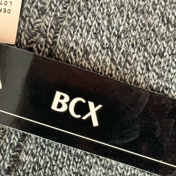 NWT BCX Cowl Neck Cable Knit Sweater Dress/Tunic Grey Tweed Bracelet Sleeve, L - Picture 7 of 9